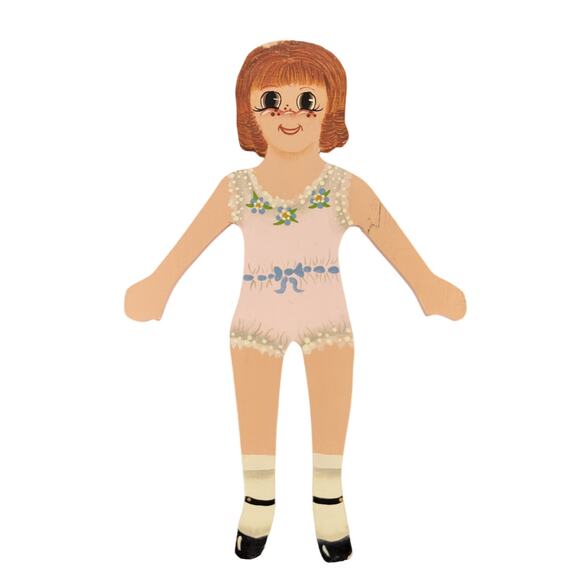 Vintage Wooden Paper Dolls with Handmade Outfits Set of 2 Collectible - Picture 7 of 16